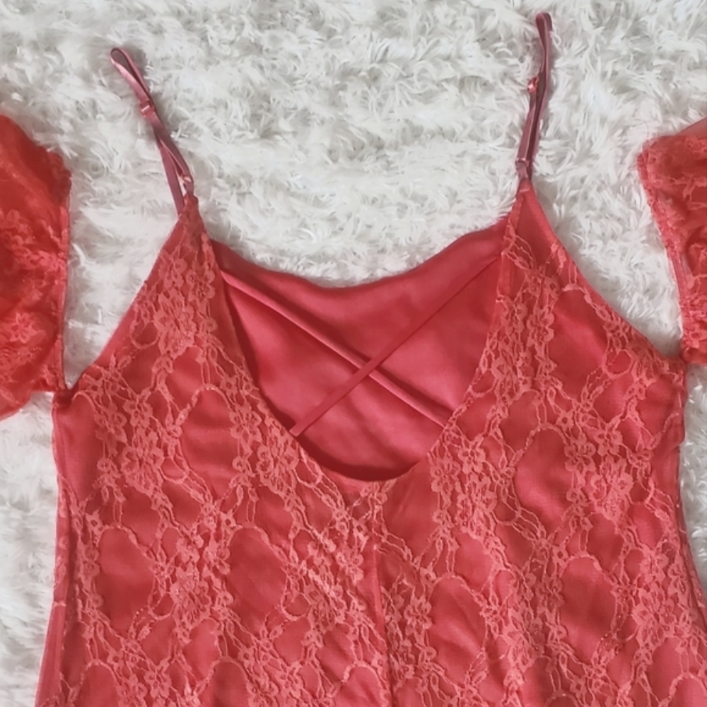 Lace Dress, Size XL, Coral Pink- NWOT